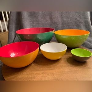 Zak Designs Mixing Bowl Set 5 Nesting Bowls Colorful Melamine 3” - 9-1/4”